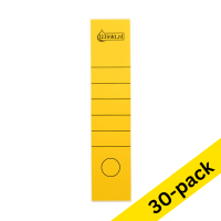 123ink yellow self-adhesive spine labels, 61mm x 285mm (30-pack)