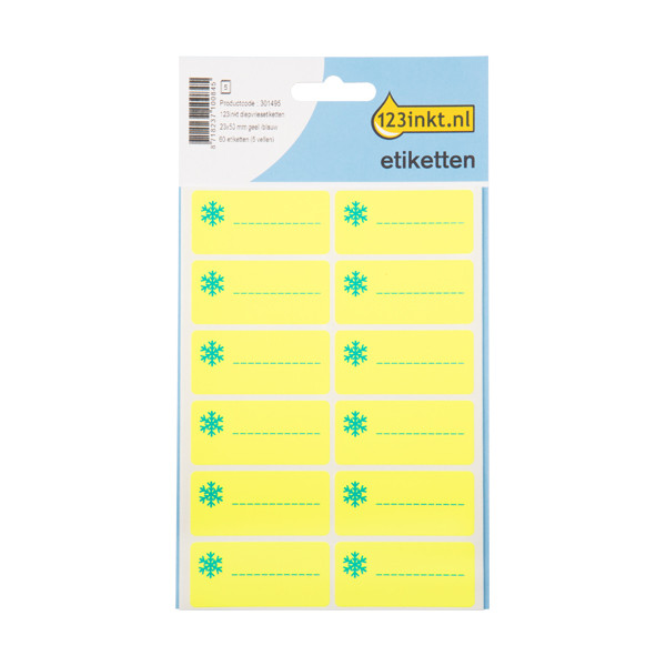 123ink yellow/blue freezer labels, 23mm x 50mm (60 labels) 59373C 301495 - 1