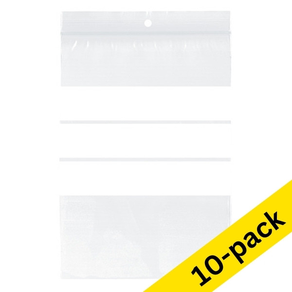 123ink ziplock bag with writing surface, 100mm x 150mm (10 x 100-pack)  300765 - 1