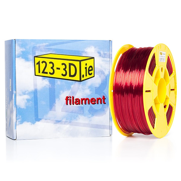 123inkt 123-3D transparent red PETG filament 1.75mm, 1kg  DFE11008 - 1