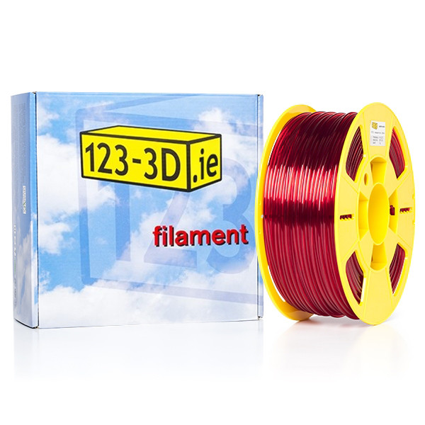 123inkt 123-3D transparent red PETG filament 2.85mm, 1kg  DFE11019 - 1