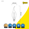 123inkt 123led E14 LED dimmable clear decorative candle bulb 2.8W (25W)  LDR01870 - 2