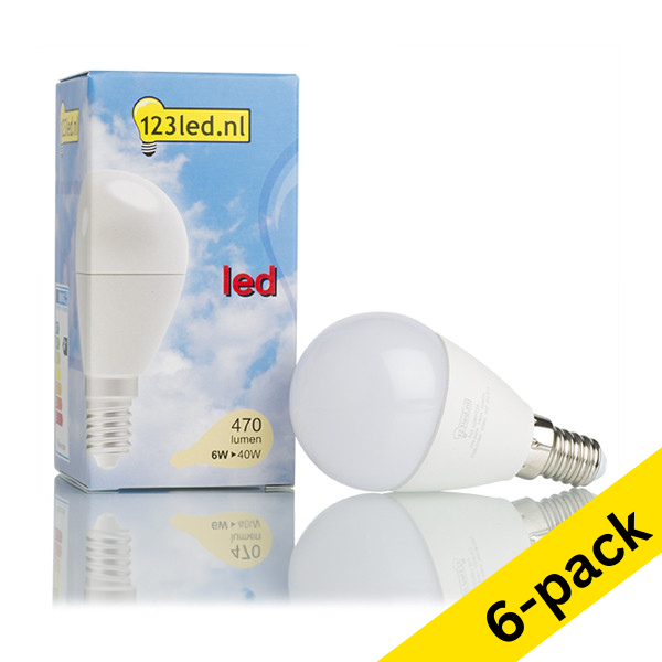 123inkt 123led E14 LED dimmable matte ball bulb 6W (40W) (6-pack)  LDR01230 - 1