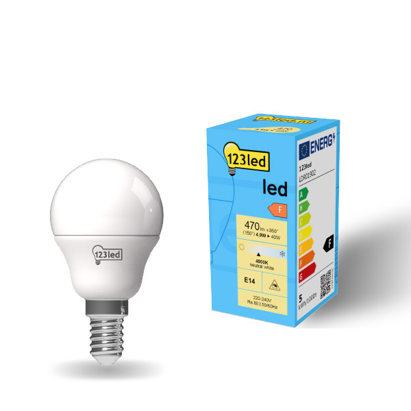 123inkt 123led E14 LED matte ball bulb 4.9W (40W) | 4000K  LDR01902 - 1