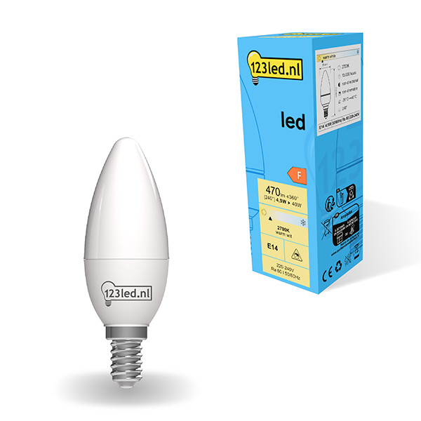 123inkt 123led E14 LED matte candle bulb 4.9W (40W) | 2700K  LDR01854 - 1