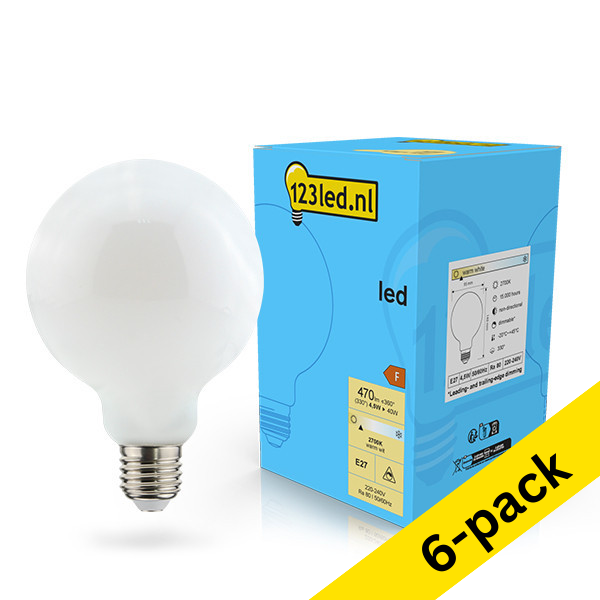 123led E27 LED dimmable filament matte globe bulb 4.5W (40W) (6-pack) LDR02097 - 1