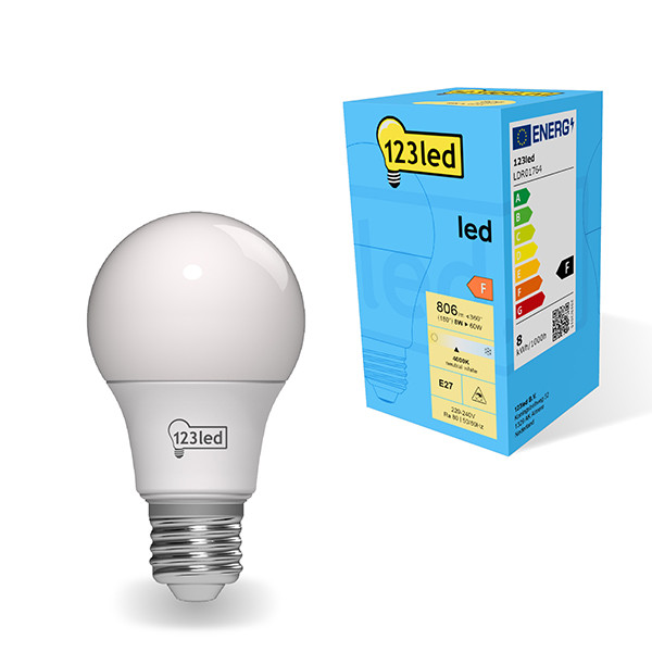 123inkt 123led E27 LED matte pear bulb 8W (60W) | 4000K  LDR01764 - 1