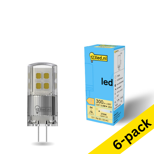 123led G4 LED dimmable capsule 2.5W (28W) (6-pack) LDR01933 - 1
