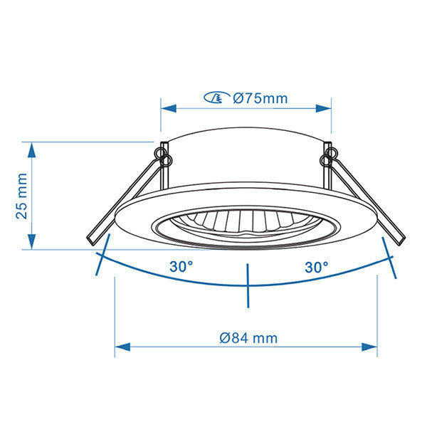 123led LED GU10 nickel spotlight fixture LDR08002 - 4