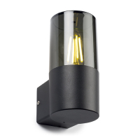 123inkt 123led black Smokey round wall lamp | Suitable for 1 x E27 6151 LDR08510