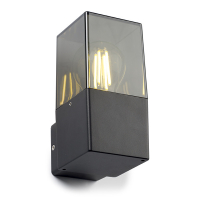 123inkt 123led black Smokey square wall lamp | Suitable for 1 x E27 6152 LDR08512