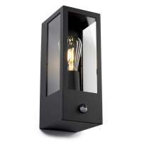 123led black rectangle Manhattan wall lamp with sensor | Suitable for 1 x E27 LDR08528