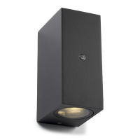 123led black square Avalon up & down wall lamp with sensor | Suitable for 1 x GU10 LDR08522