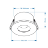 123led nickel recessed GU10 spotlight fixture, Ø 68mm | IP65 LDR08016 - 4