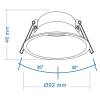 123led white recessed deep GU10 spotlight fixture, Ø 85mm | IP20 LDR08006 - 4