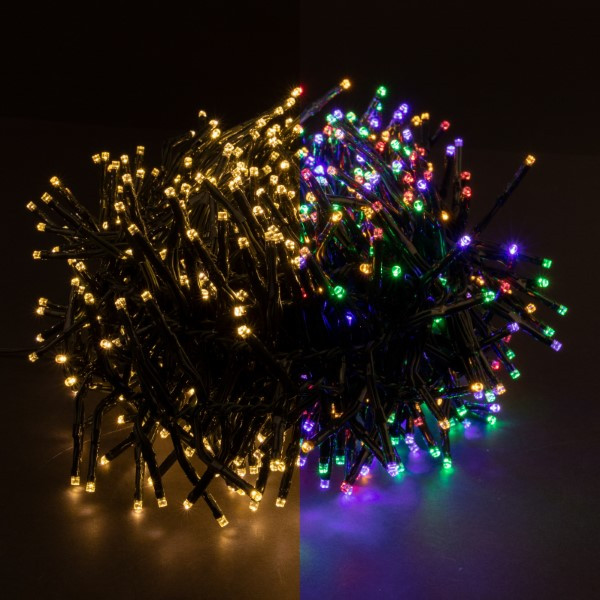 123inkt 576 LED cluster lights | multicolour & warm white | remote control | 7m  299292 - 1