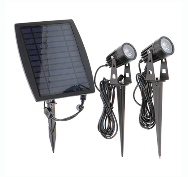 123inkt Black Hollywood solar spiked spotlights | 3000K  | 1.5W (2-pack)  LDR01331 - 1