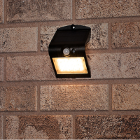 123inkt Black Kytoto solar wall lamp with sensor | 3000K | 1.5W  LDR01372