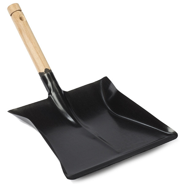 123inkt Black dustpan with wooden handle  SDR00076 - 1