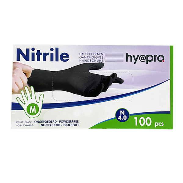 123inkt Black nitrile powder free gloves, size M (100-pack)  SDR00443 - 1
