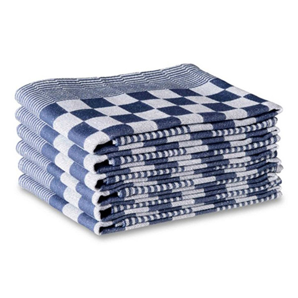 123inkt Blue checkered tea towels, 65cm x 65cm (6-pack)  SDR05196 - 1