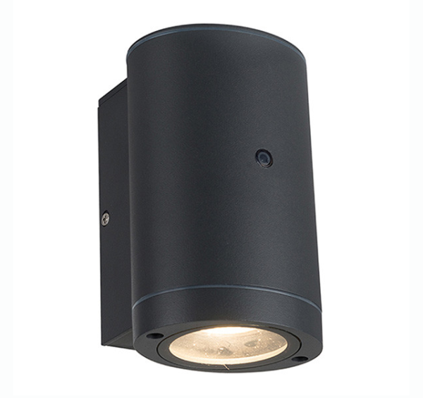 123inkt LED anthracite Kingston round wall lamp with sensor | Suitable for 1 x GU10 | IP44  LDR06354 - 1