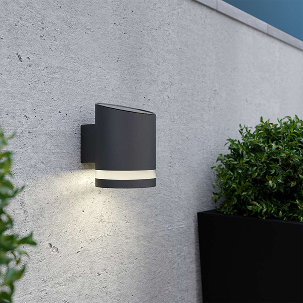 123inkt LED anthracite Truro solar wall lamp | 3000K, 40 lumens TSWLAE LDR09017 - 1