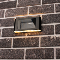 123inkt LED black Soweto solar wall lamp | 2700K | IP44  LDR06362
