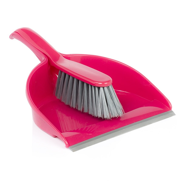 123inkt Plastic dustpan and brush with rubber edge  SDR00007 - 1