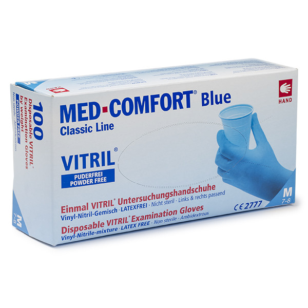 123inkt Vitril blue powder free gloves, size M (100-pack)  SDR00482 - 1