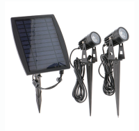 Black Hollywood solar spiked spotlights | 3000K  | 1.5W (2-pack) LDR01331