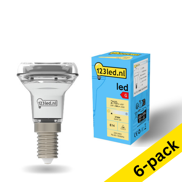 123led E14 LED R50 reflector bulb 3W (33W) (6-pack) LDR01919 - 1