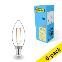 123led E14 LED clear dimmable candle filament bulb 2.5W (25W) (6-pack)