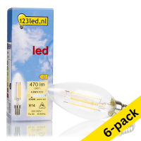 123led E14 LED clear dimmable candle filament bulb 4.2W (40W) (6-pack) LDR01607