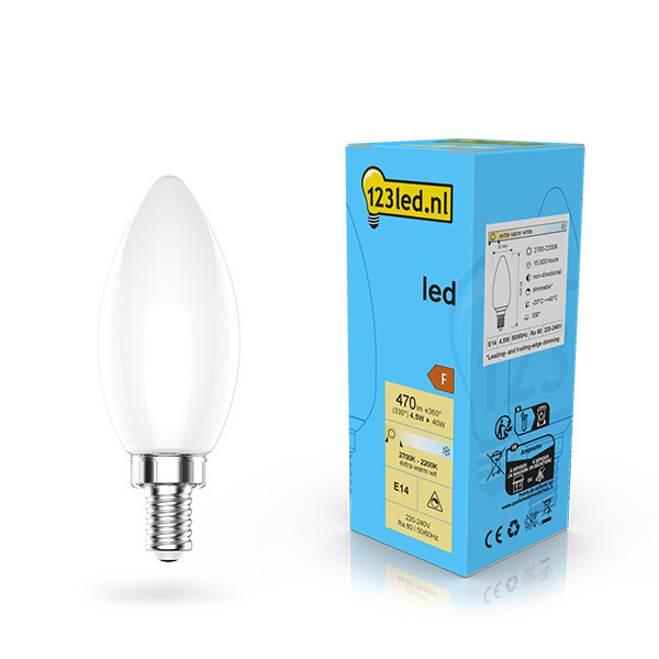 123led E14 LED dimmable filament matte candle bulb 4.5W (40W) LDR02080 - 1