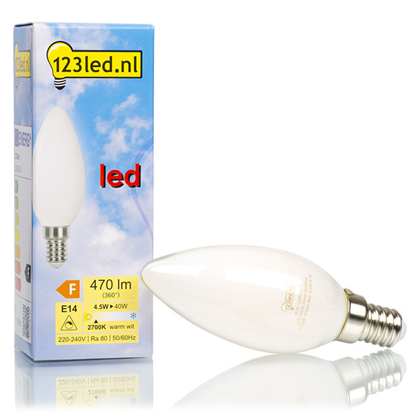 123led E14 LED dimmable frosted candle bulb 4W (40W) LDR01618 - 1