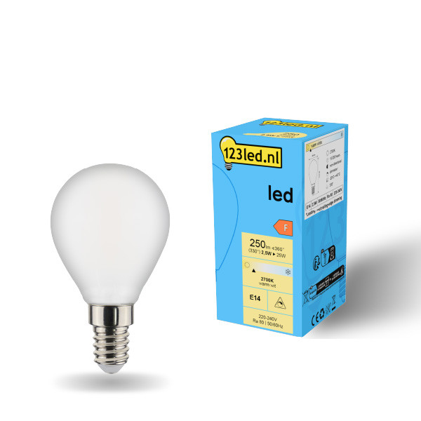 123led E14 LED dimmable matte ball bulb 2.5W (25W) | 2700K LDR01908 - 1
