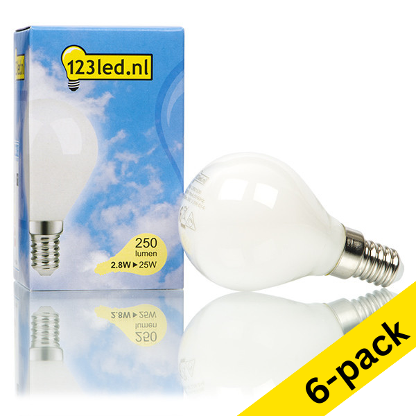 123led E14 LED dimmable matte ball bulb 2.8W (25W) (6-pack) LDR01621 - 1