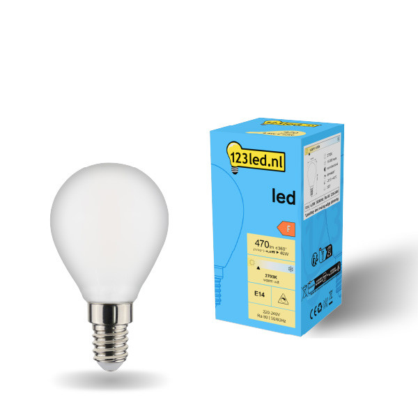 123led E14 LED dimmable matte ball filament bulb 4.5W (40W) | 2700K LDR01912 - 1