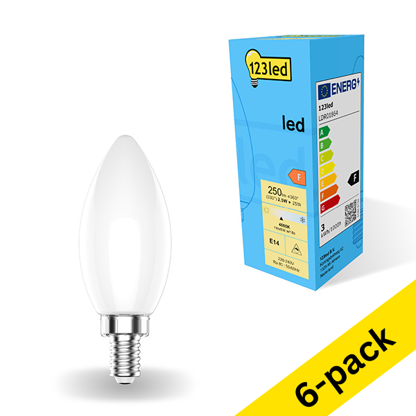 123led E14 LED dimmable matte candle bulb 2.5W (25W) | 4000K (6-pack) LDR01865 - 1