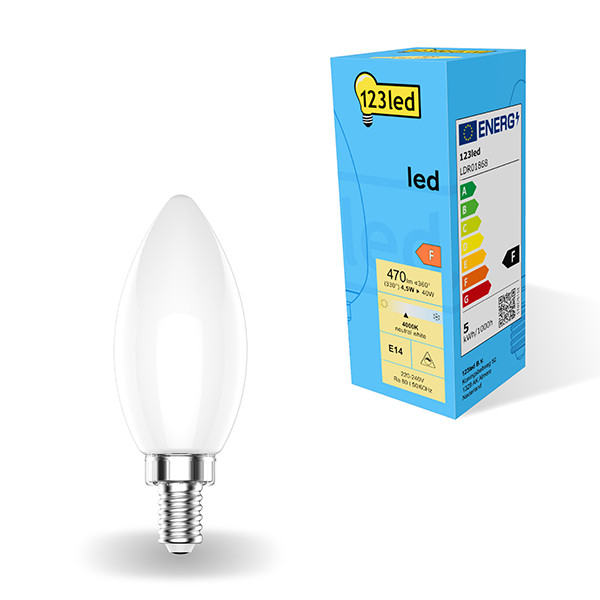 123led E14 LED dimmable matte candle bulb 4.5W (40W) | 4000K LDR01868 - 1