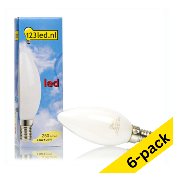 123led E14 LED dimmable matte candle filament bulb 2.8W (25W) (6-pack) LDR01617 - 1