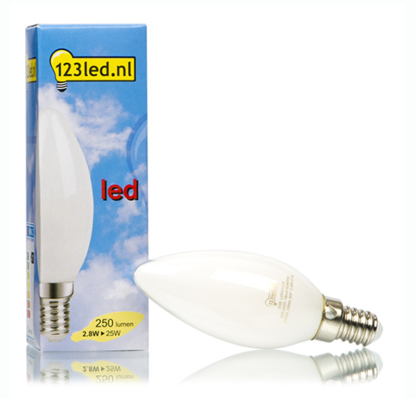 123led E14 LED dimmable matte candle filament bulb 2.8W (25W) LDR01616 - 1