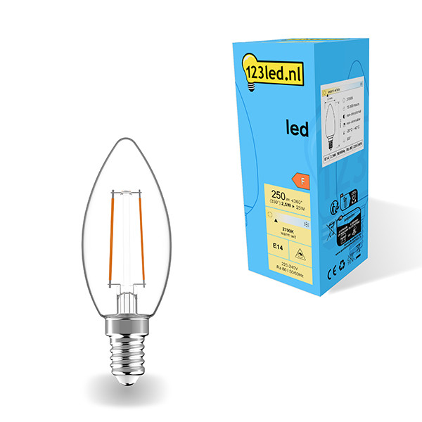 123led E14 LED filament candle bulb 2.5W (25W) LDR01872 - 1