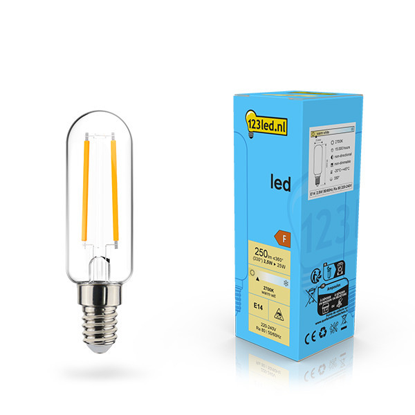 123led E14 LED filament clear tube bulb 2.5W (25W) LDR02124 - 1