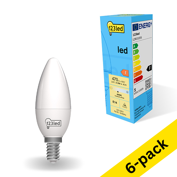123led E14 LED matte candle bulb 4.9W (40W) | 4000K (6-pack) LDR01857 - 1
