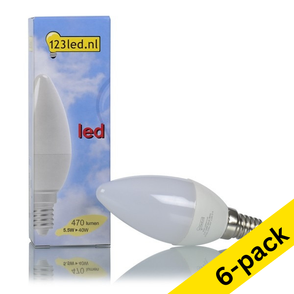 123led E14 LED matte candle bulb 5.5W (40W) | 2700K (6-pack) LDR01252 - 1