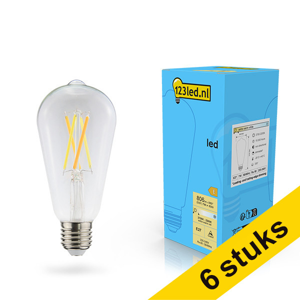 123led E27 LED dimmable filament Edison bulb 7W (60W) (6-pack) LDR02119 - 1