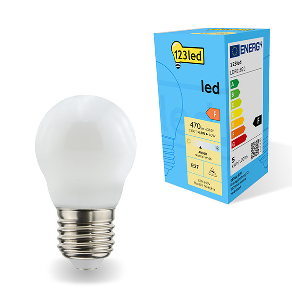 123led E27 LED dimmable matte ball bulb 4.5W (40W) | 4000K LDR01820 - 1