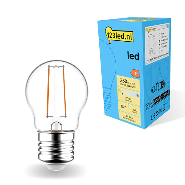 123led E27 LED filament ball bulb 2.5W (25W) LDR01822 - 1